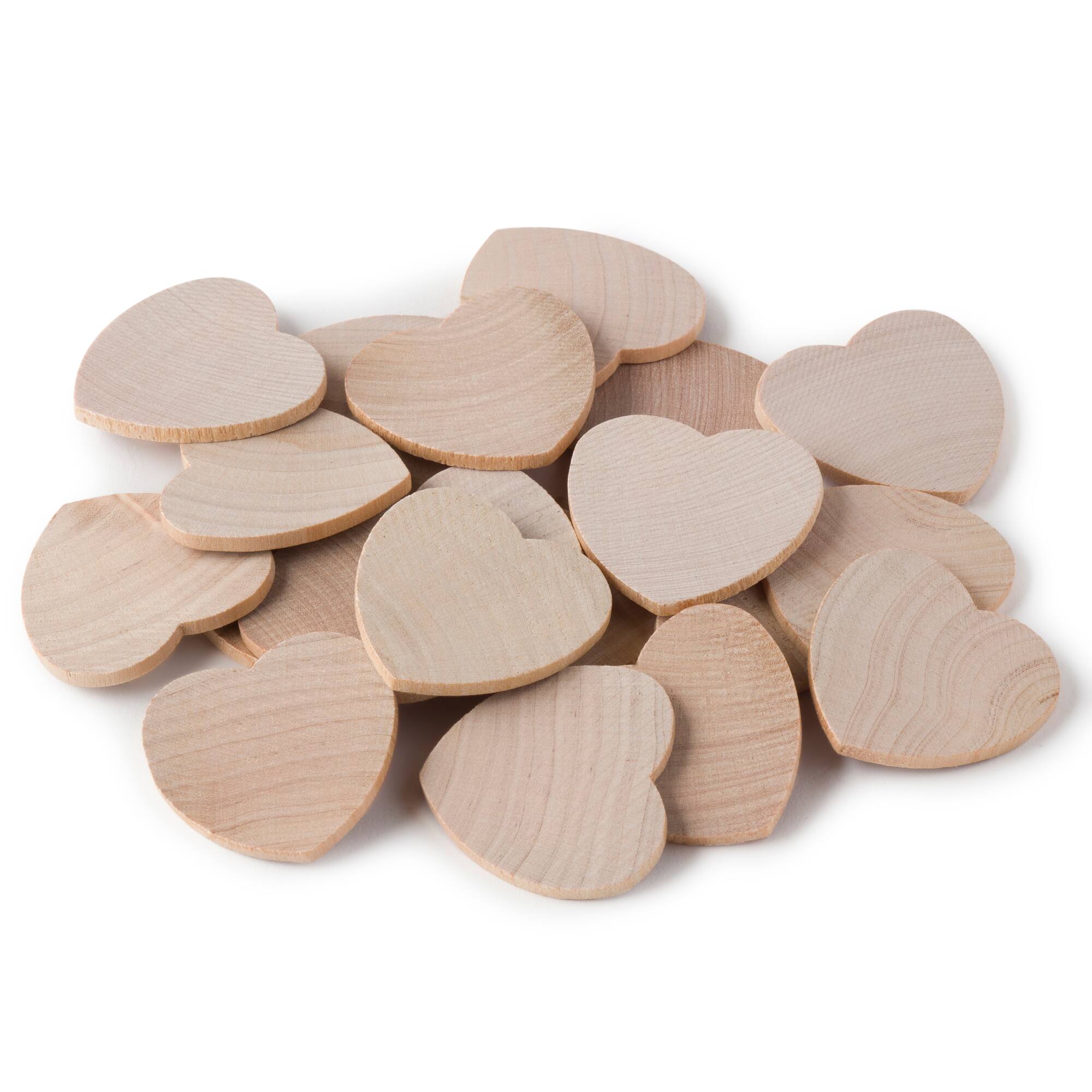 1.5" Birchwood Hearts, 21ct. by Make Market®